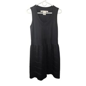 Max Studio Knit Dress Womens Large Black Sleeveless Ribbed Fit and Flare 3911155